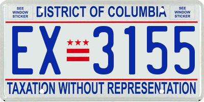 DC license plate EX3155