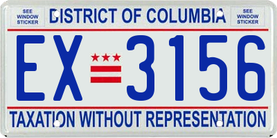 DC license plate EX3156