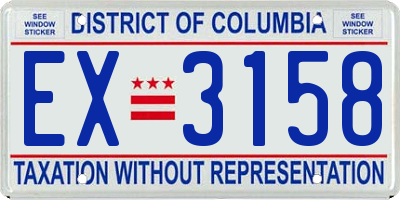 DC license plate EX3158