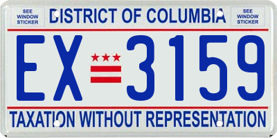 DC license plate EX3159