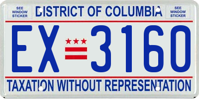 DC license plate EX3160