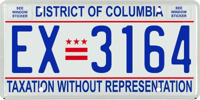 DC license plate EX3164
