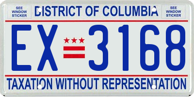 DC license plate EX3168
