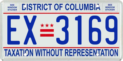 DC license plate EX3169