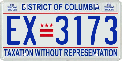 DC license plate EX3173