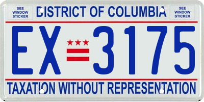 DC license plate EX3175