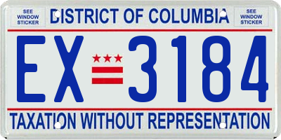 DC license plate EX3184