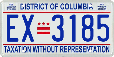 DC license plate EX3185