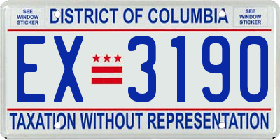 DC license plate EX3190