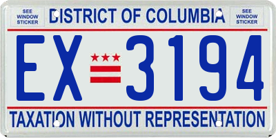 DC license plate EX3194