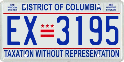 DC license plate EX3195
