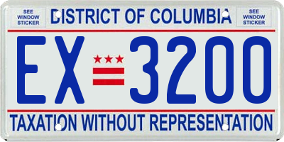 DC license plate EX3200