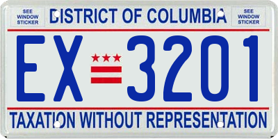 DC license plate EX3201