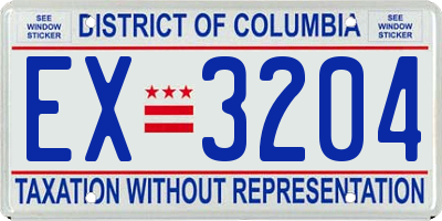 DC license plate EX3204