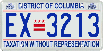 DC license plate EX3213