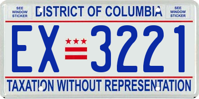 DC license plate EX3221