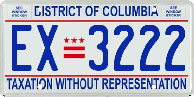 DC license plate EX3222