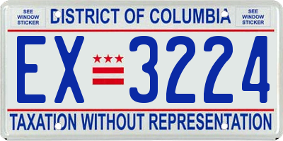 DC license plate EX3224