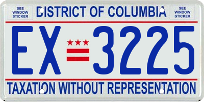 DC license plate EX3225