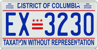 DC license plate EX3230