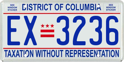 DC license plate EX3236