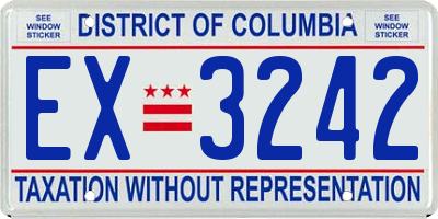 DC license plate EX3242