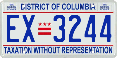 DC license plate EX3244