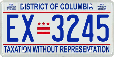 DC license plate EX3245