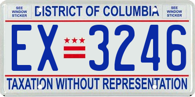 DC license plate EX3246