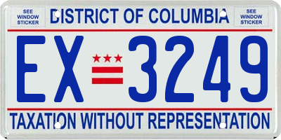 DC license plate EX3249