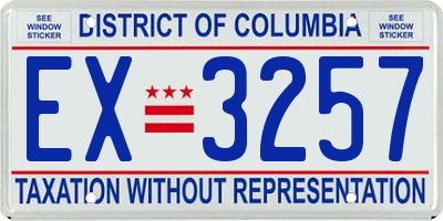 DC license plate EX3257