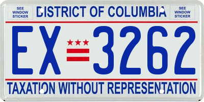 DC license plate EX3262