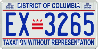 DC license plate EX3265