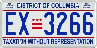 DC license plate EX3266