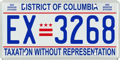 DC license plate EX3268
