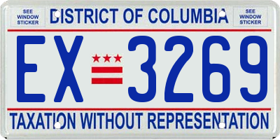 DC license plate EX3269