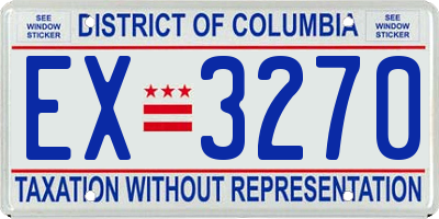 DC license plate EX3270
