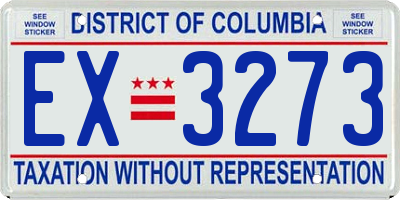 DC license plate EX3273
