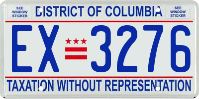 DC license plate EX3276