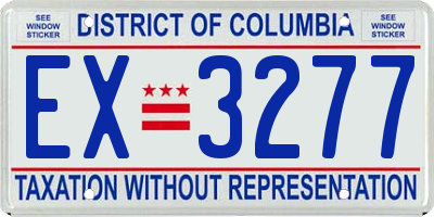 DC license plate EX3277