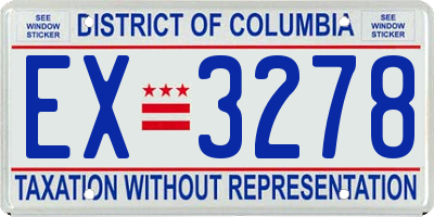 DC license plate EX3278