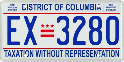 DC license plate EX3280