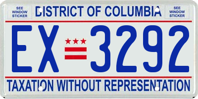 DC license plate EX3292