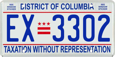 DC license plate EX3302