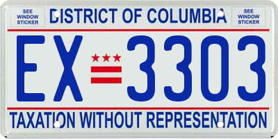 DC license plate EX3303