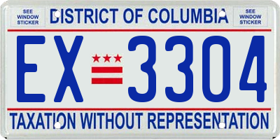DC license plate EX3304
