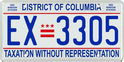 DC license plate EX3305