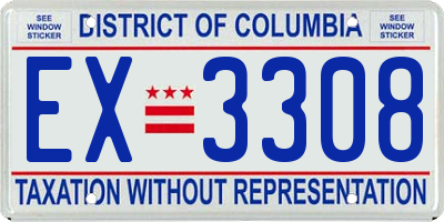DC license plate EX3308