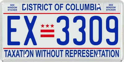DC license plate EX3309