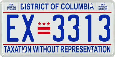 DC license plate EX3313